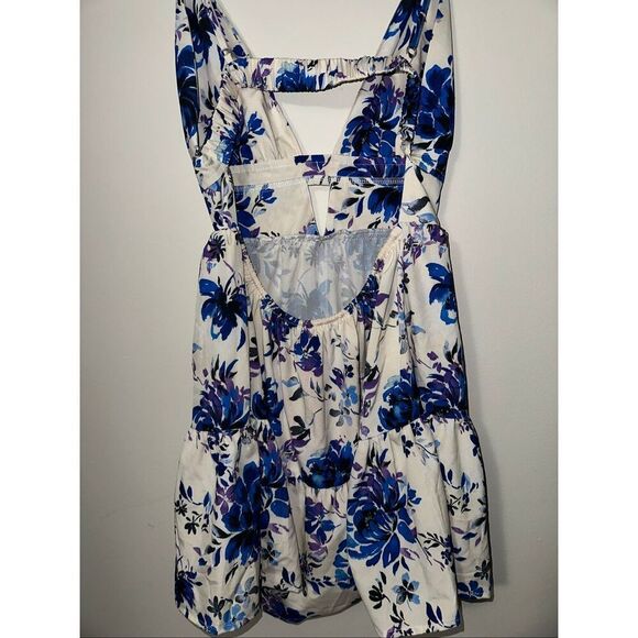 SHEIN Women’s Vacation V-Neck Spaghetti Strap Backless A-Line Mini Dress – Blue - Picture 6 of 10